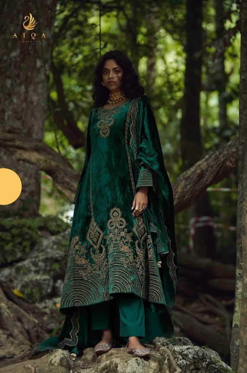 Goddess By Aiqa 2201 To 2206 Series Beautiful Festive Suits Colorful Stylish Fancy Casual Wear & Ethnic Wear Pure Viscose Velvet Dresses At Wholesale Price