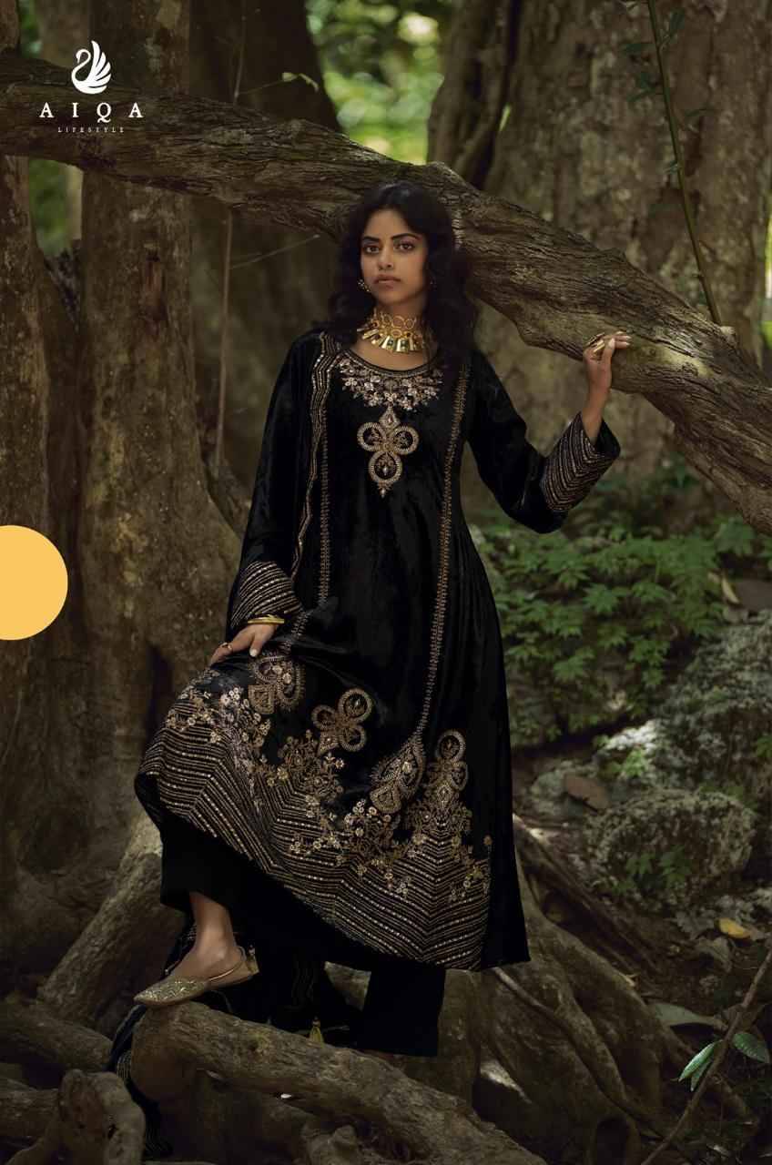 Goddess By Aiqa 2201 To 2206 Series Beautiful Festive Suits Colorful Stylish Fancy Casual Wear & Ethnic Wear Pure Viscose Velvet Dresses At Wholesale Price