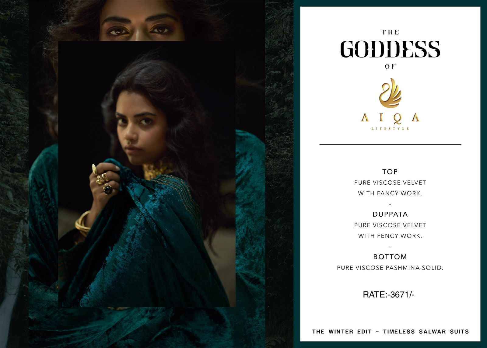 Goddess By Aiqa 2201 To 2206 Series Beautiful Festive Suits Colorful Stylish Fancy Casual Wear & Ethnic Wear Pure Viscose Velvet Dresses At Wholesale Price
