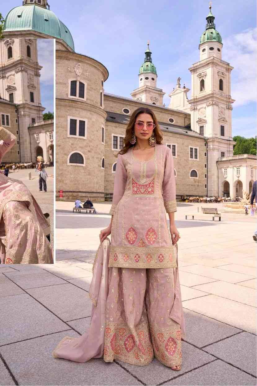 Veronica By Gulkayra Designer 7583 To 7586 Series Beautiful Sharara Suits Colorful Stylish Fancy Casual Wear & Ethnic Wear Simar Silk Dresses At Wholesale Price