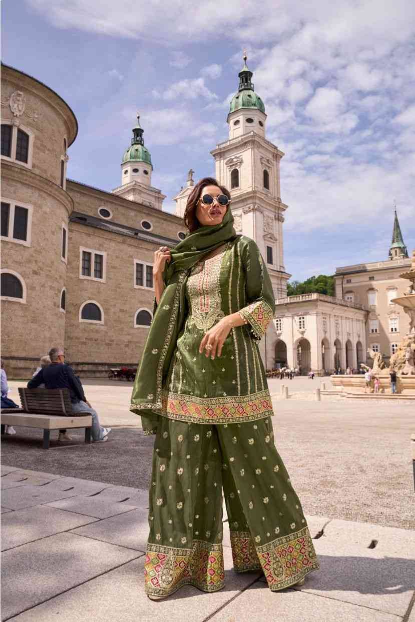 Veronica By Gulkayra Designer 7583 To 7586 Series Beautiful Sharara Suits Colorful Stylish Fancy Casual Wear & Ethnic Wear Simar Silk Dresses At Wholesale Price