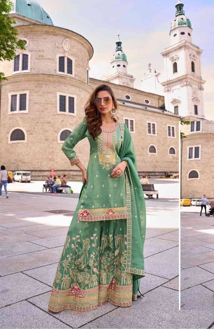 Veronica By Gulkayra Designer 7583 To 7586 Series Beautiful Sharara Suits Colorful Stylish Fancy Casual Wear & Ethnic Wear Simar Silk Dresses At Wholesale Price