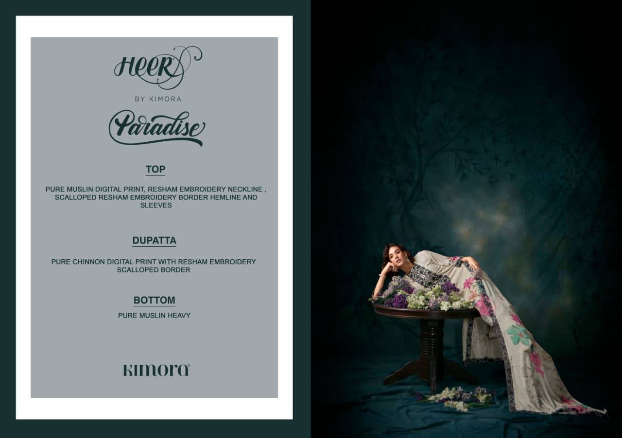 Paradise By Kimora Fashion 9781 To 9786 Series Designer Festive Suits Collection Beautiful Stylish Fancy Colorful Party Wear & Occasional Wear Pure Muslin Dresses At Wholesale Price