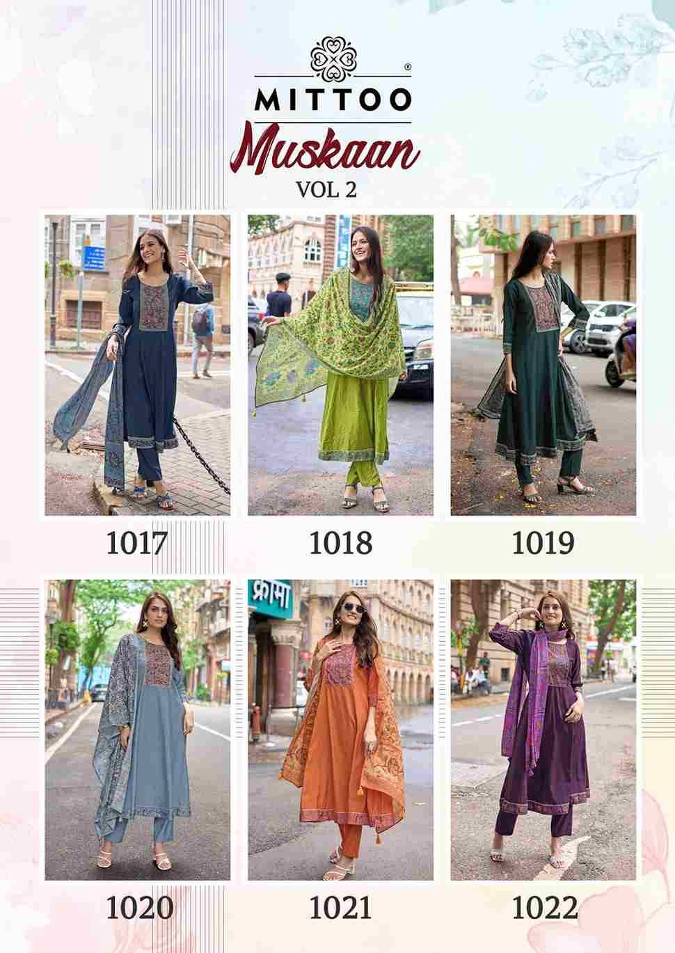 Muskaan Vol-2 By Mittoo 1017 To 1022 Series Designer Festive Suits Beautiful Stylish Fancy Colorful Party Wear & Occasional Wear Modal Silk Dresses At Wholesale Price