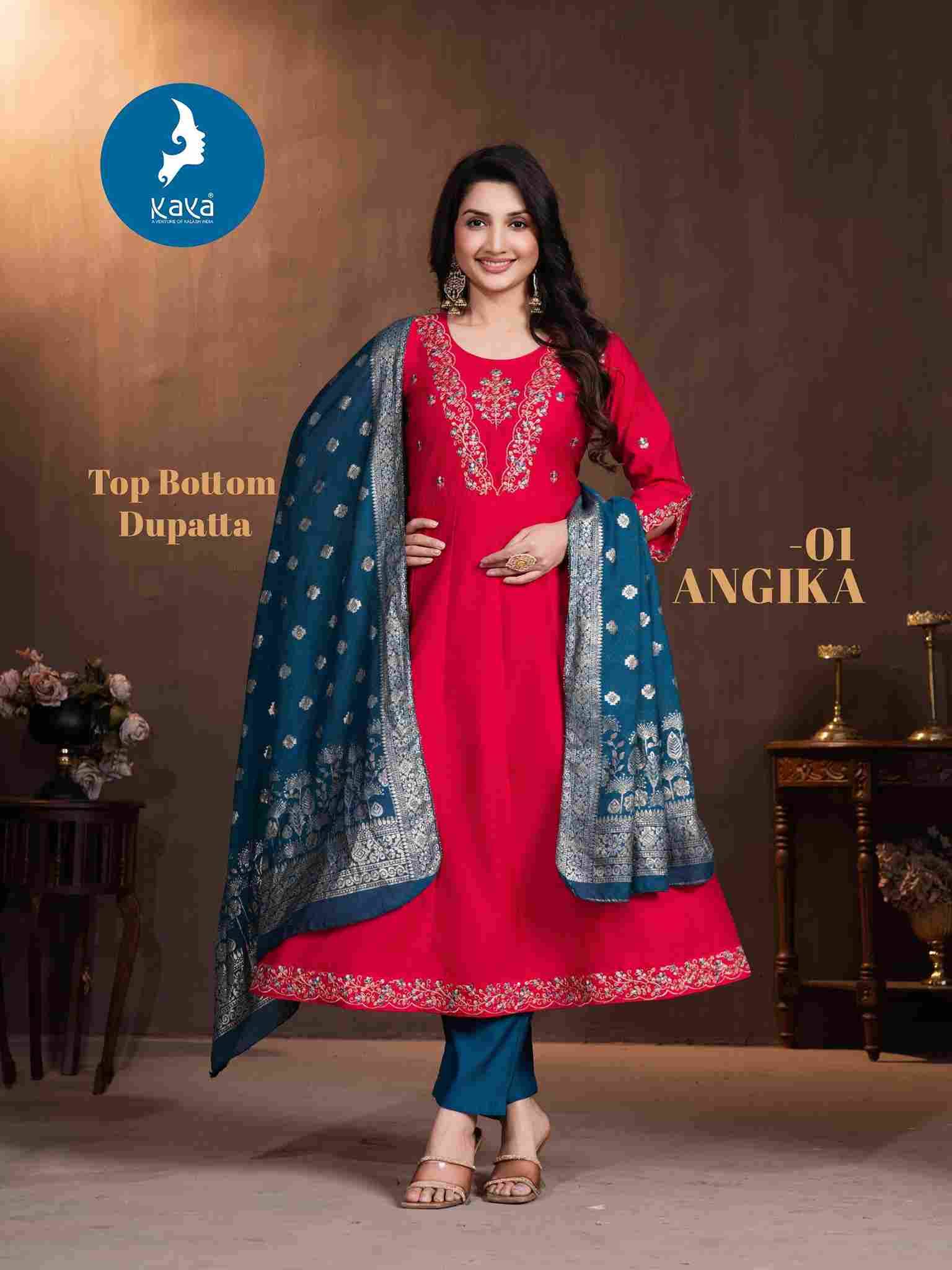 Angika By Kaya 01 To 06 Series Designer Anarkali Suits Beautiful Stylish Fancy Colorful Party Wear & Occasional Wear Gadhwal Silk Print Dresses At Wholesale Price