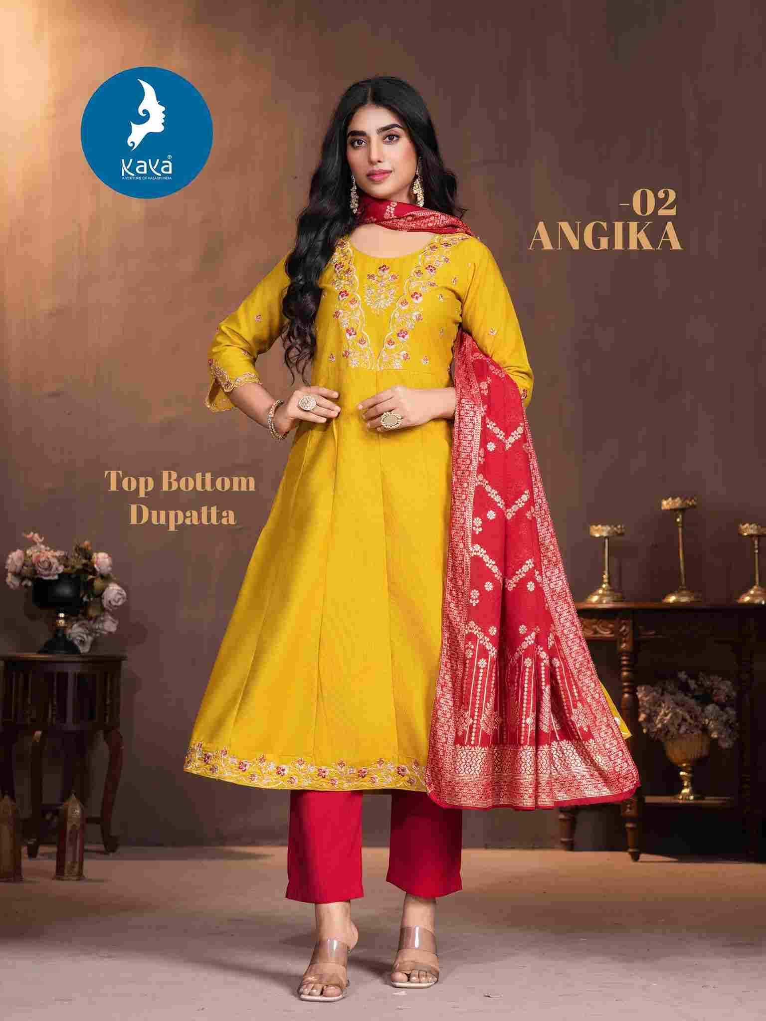 Angika By Kaya 01 To 06 Series Designer Anarkali Suits Beautiful Stylish Fancy Colorful Party Wear & Occasional Wear Gadhwal Silk Print Dresses At Wholesale Price