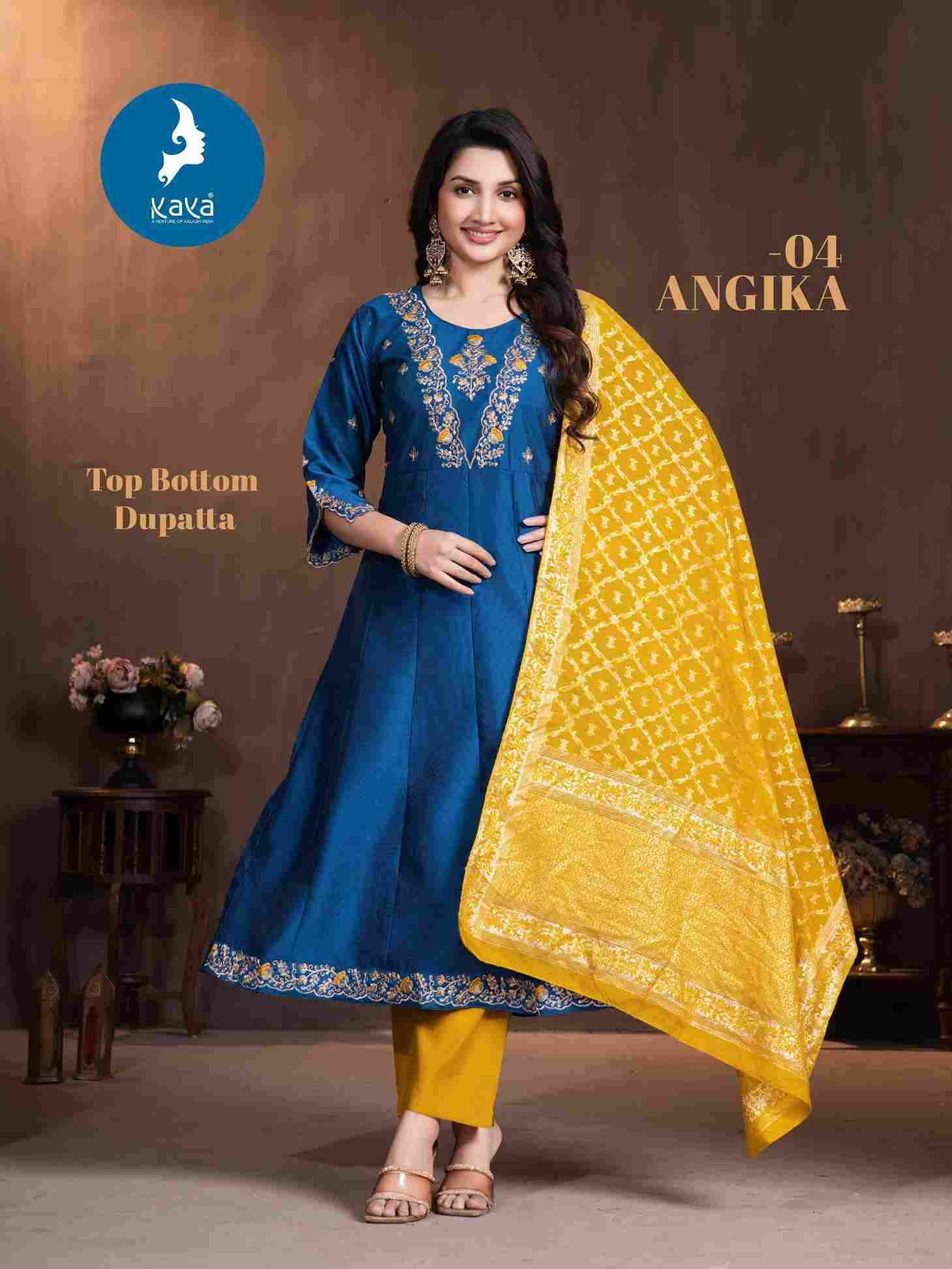 Angika By Kaya 01 To 06 Series Designer Anarkali Suits Beautiful Stylish Fancy Colorful Party Wear & Occasional Wear Gadhwal Silk Print Dresses At Wholesale Price