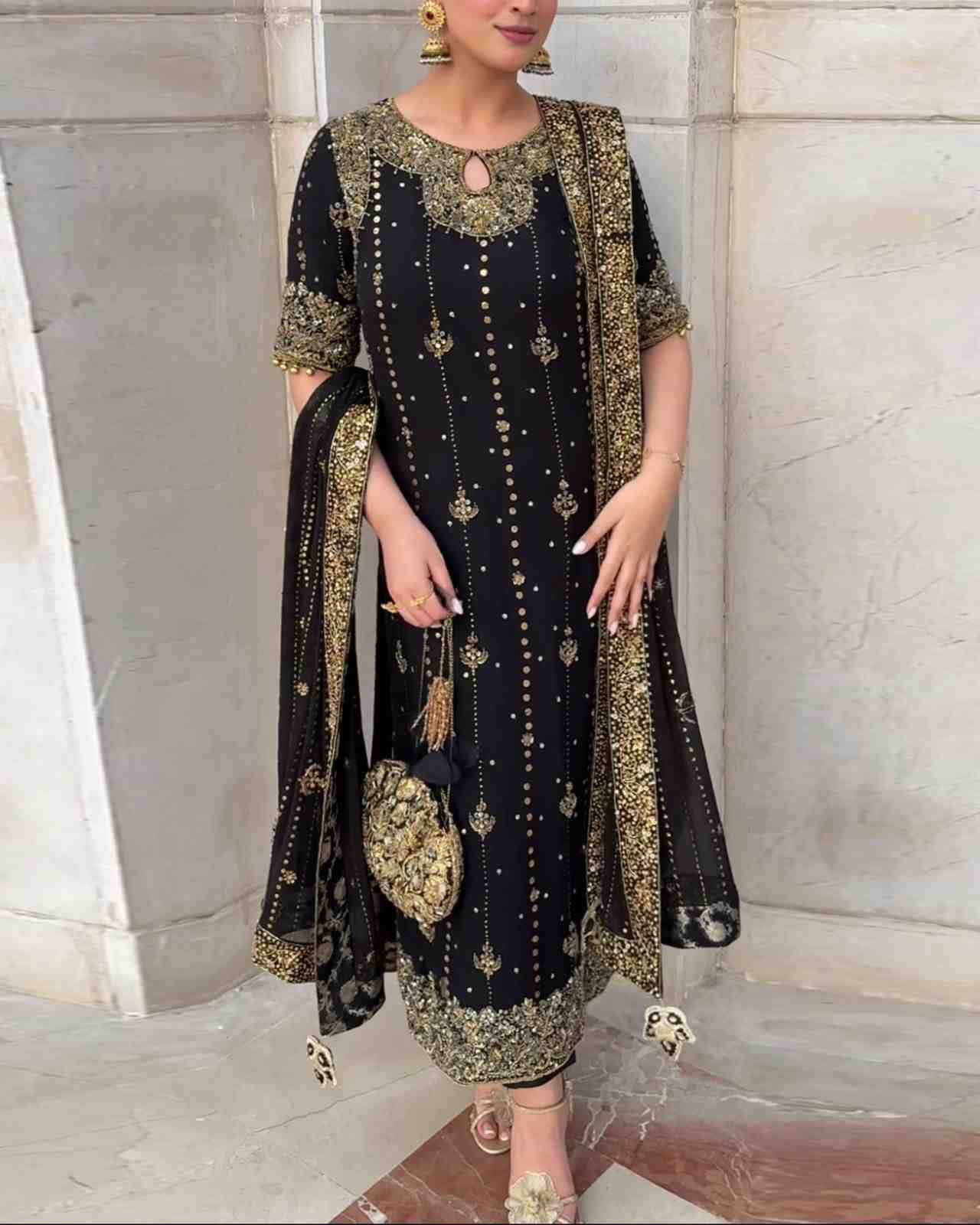 R-5923 By Fashid Wholesale Beautiful Festive Suits Colorful Stylish Fancy Casual Wear & Ethnic Wear Faux Georgette Dresses At Wholesale Price
