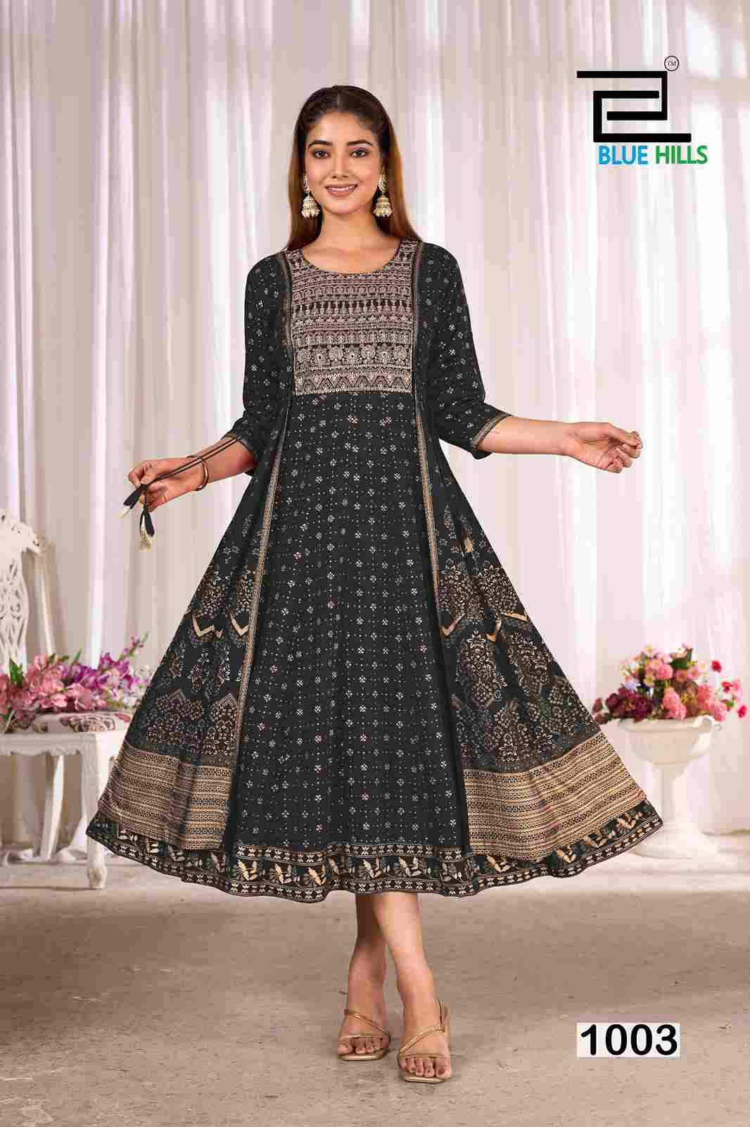 Sreeleela By Blue Hills 1001 To 1004 Series Beautiful Stylish Fancy Colorful Casual Wear & Ethnic Wear Rayon Foil Gowns At Wholesale Price