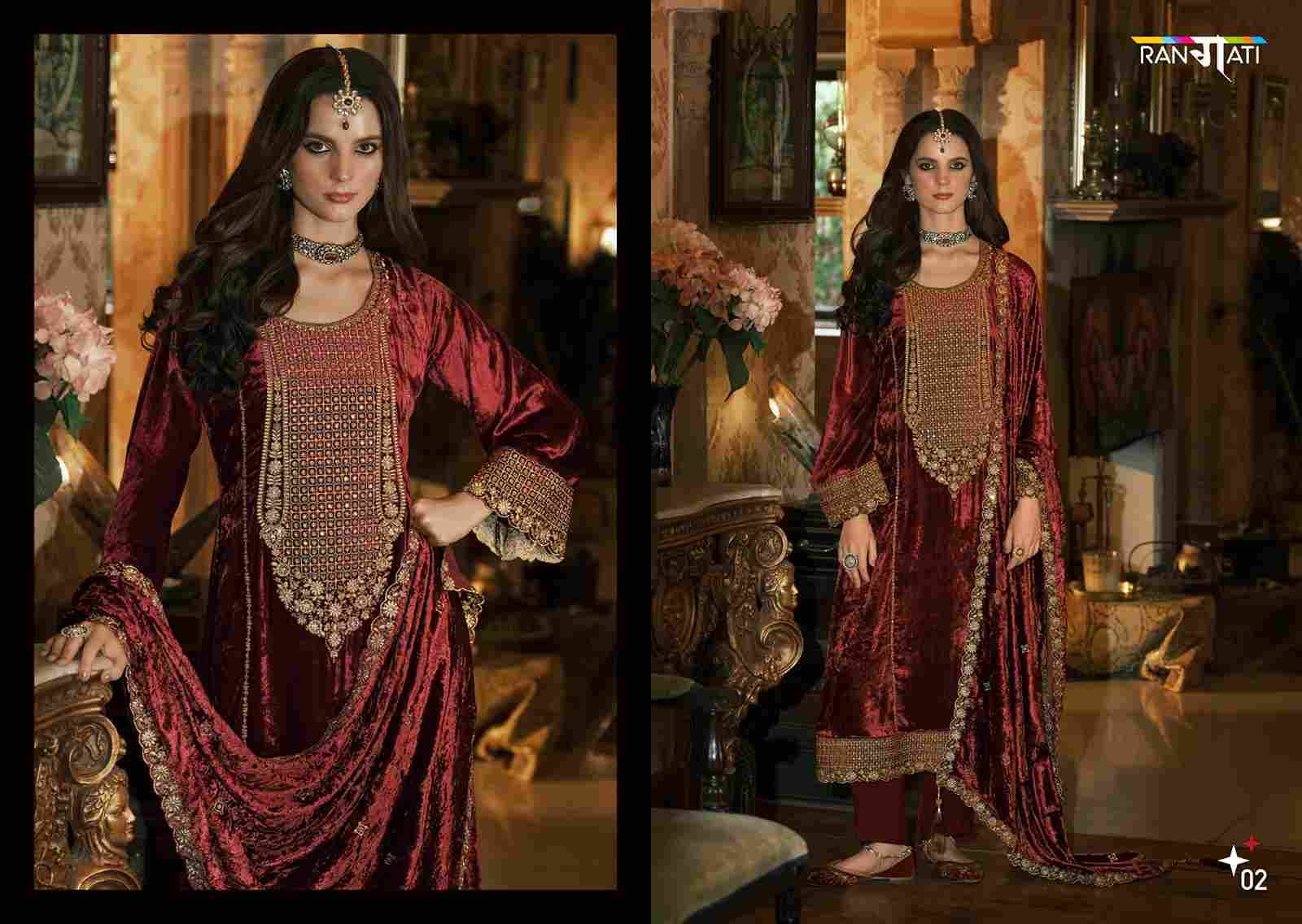 Naqsh By Rangati 01 To 04 Series Designer Festive Suits Beautiful Fancy Colorful Stylish Party Wear & Occasional Wear Silk Velvet Dresses At Wholesale Price