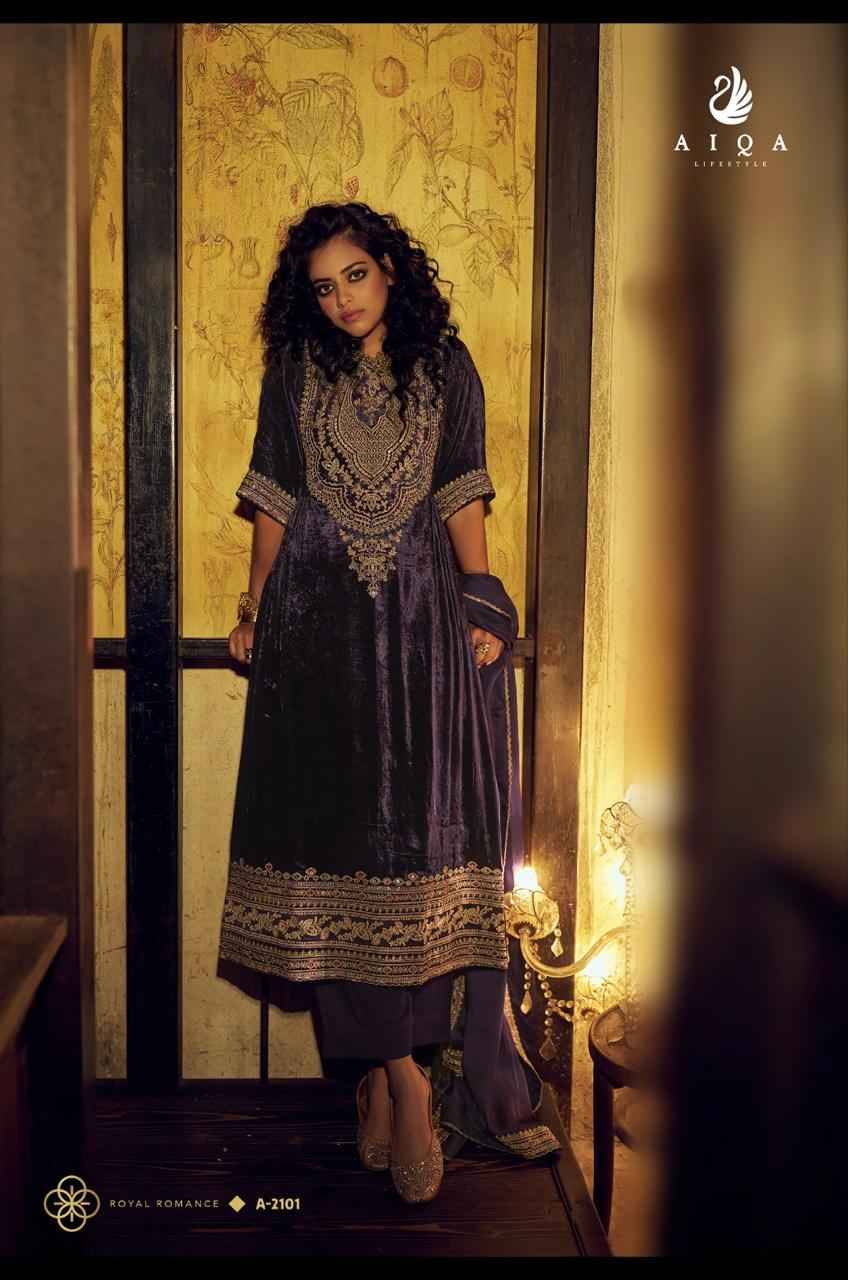 The Adams By Aiqa 2101 To 2106 Series Beautiful Festive Suits Colorful Stylish Fancy Casual Wear & Ethnic Wear Pure Viscose Velvet Dresses At Wholesale Price