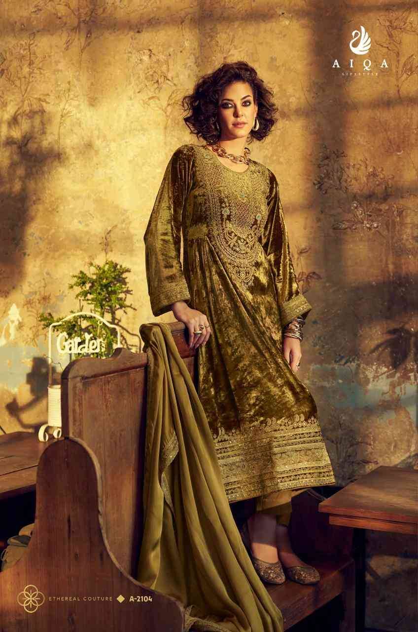 The Adams By Aiqa 2101 To 2106 Series Beautiful Festive Suits Colorful Stylish Fancy Casual Wear & Ethnic Wear Pure Viscose Velvet Dresses At Wholesale Price