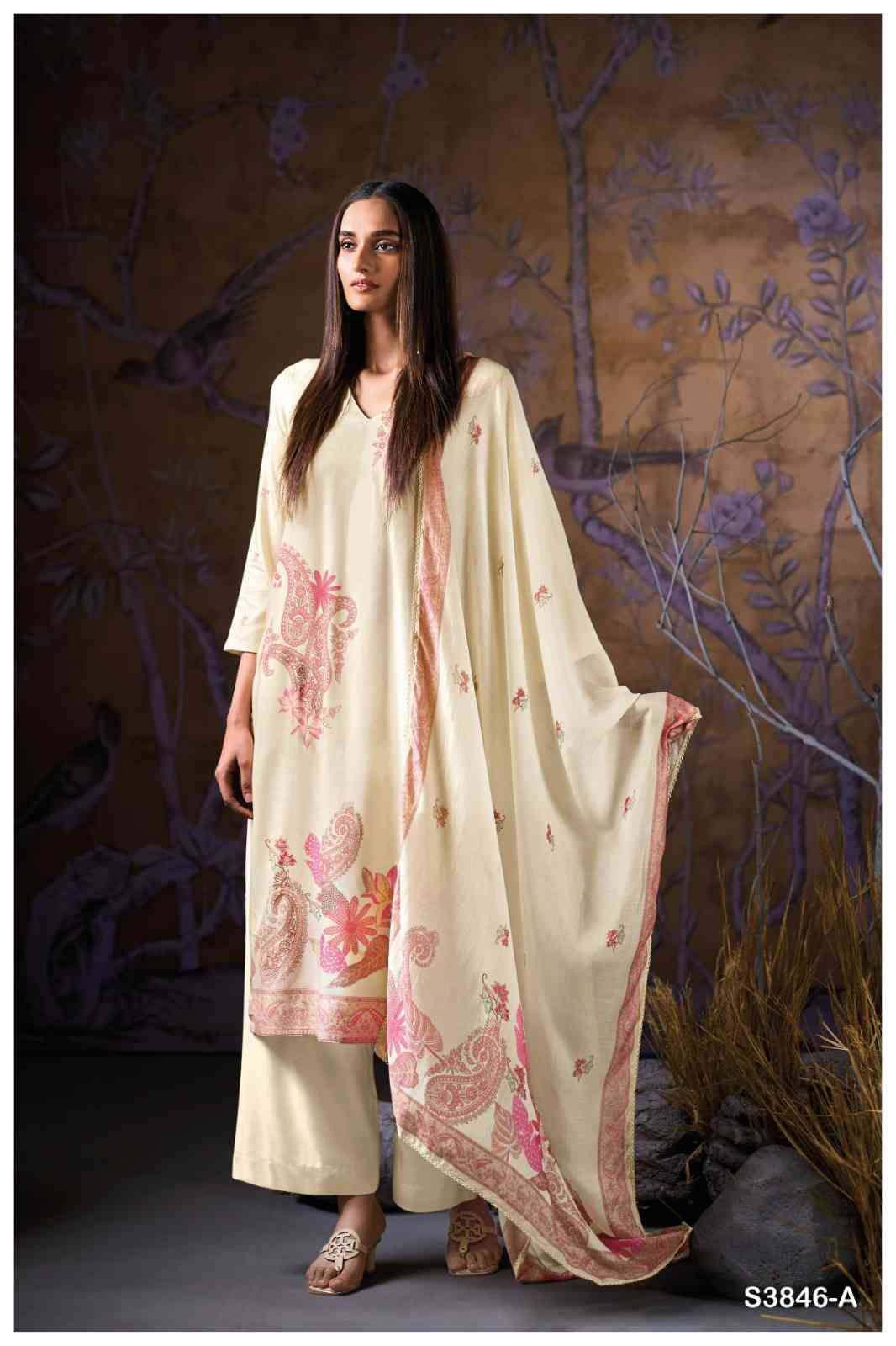 Ivriel-3846 By Ganga Fashion 3846-A To 3846-D Series Beautiful Festive Suits Colorful Stylish Fancy Casual Wear & Ethnic Wear Pure Pashmina Dresses At Wholesale Price