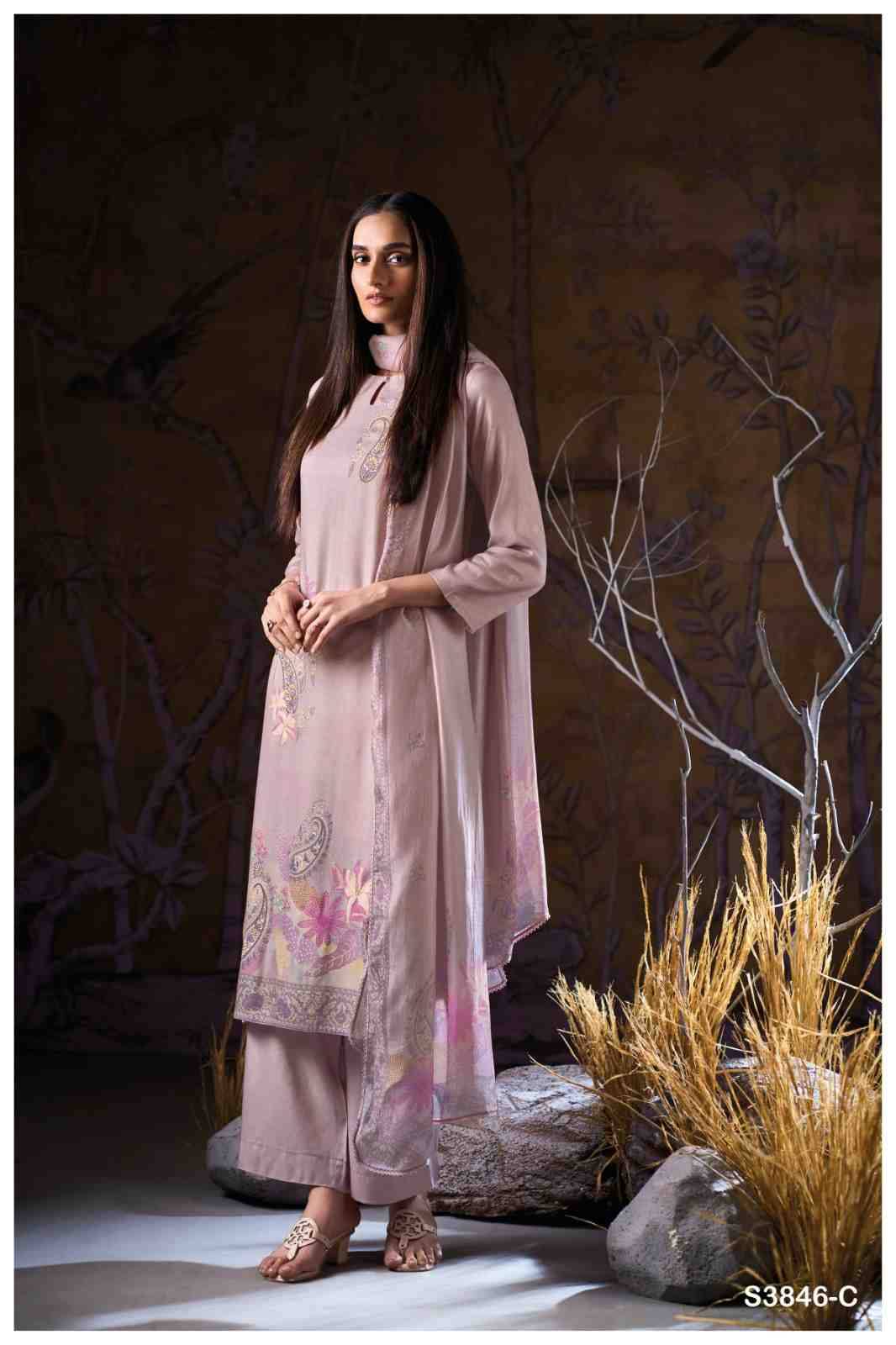 Ivriel-3846 By Ganga Fashion 3846-A To 3846-D Series Beautiful Festive Suits Colorful Stylish Fancy Casual Wear & Ethnic Wear Pure Pashmina Dresses At Wholesale Price