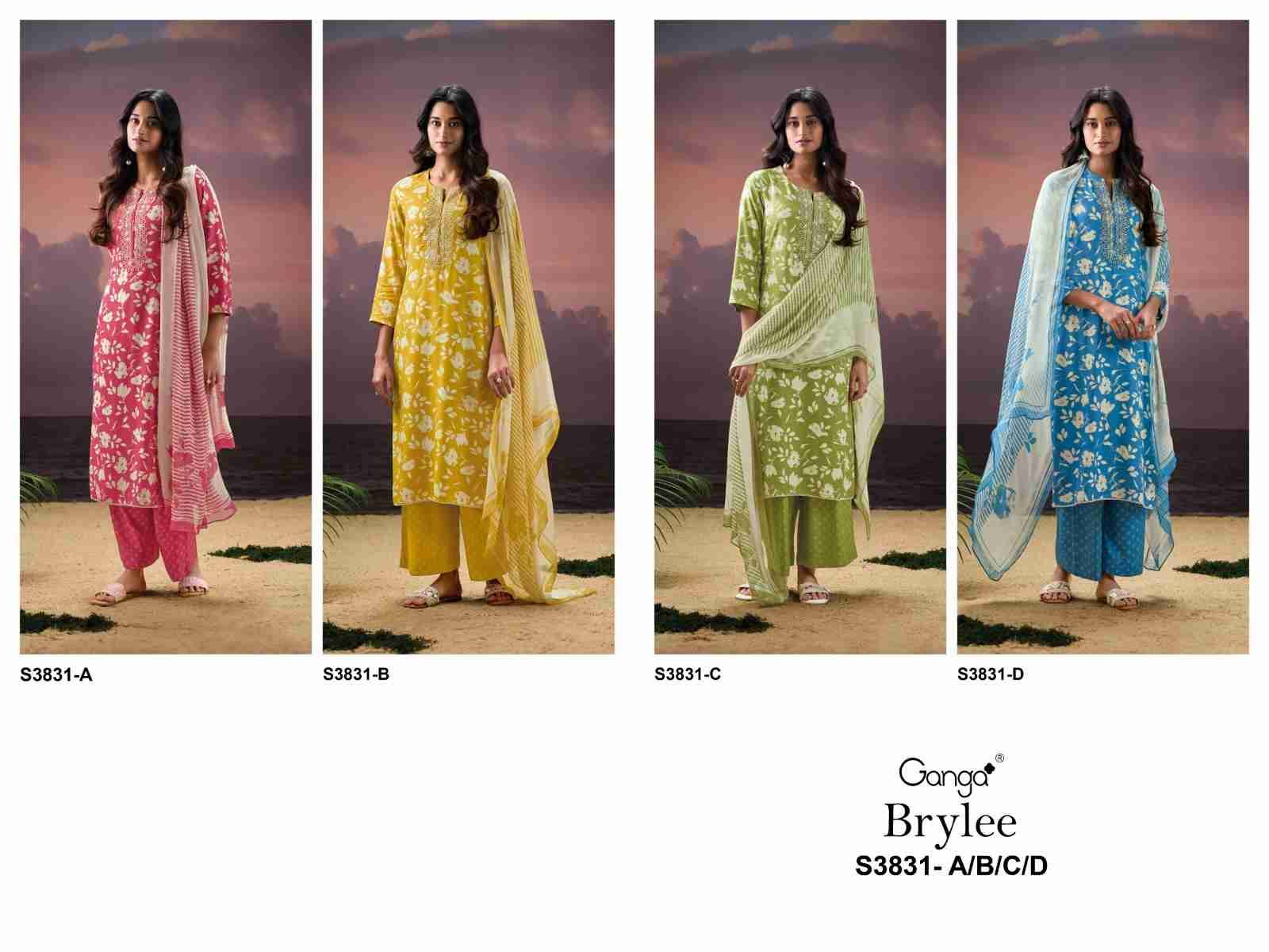 Brylee-3831 By Ganga Fashion 3831-A To 3831-D Series Beautiful Festive Suits Colorful Stylish Fancy Casual Wear & Ethnic Wear Pure Pashmina Dresses At Wholesale Price