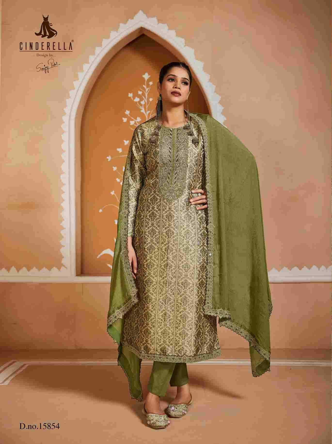Glorious By Cinderella 15852 To 15855 Series Beautiful Stylish Festive Suits Fancy Colorful Casual Wear & Ethnic Wear & Ready To Wear Silk Jacquard Dresses At Wholesale Price