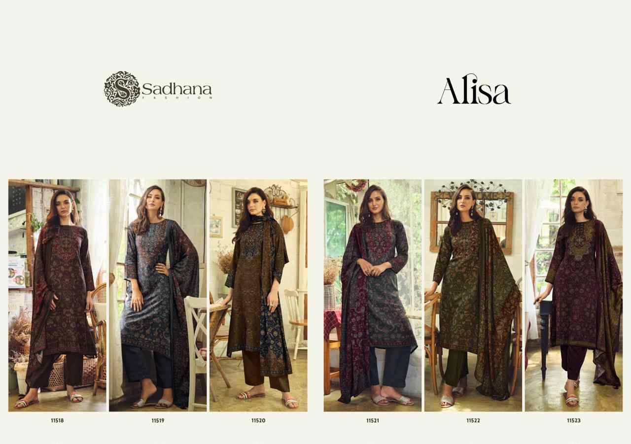 Alisa By Sadhana Fashion 11518 To 11522 Series Designer Festive Suits Beautiful Fancy Stylish Colorful Party Wear & Occasional Wear Pure Viscose Pashmina Print Dresses At Wholesale Price