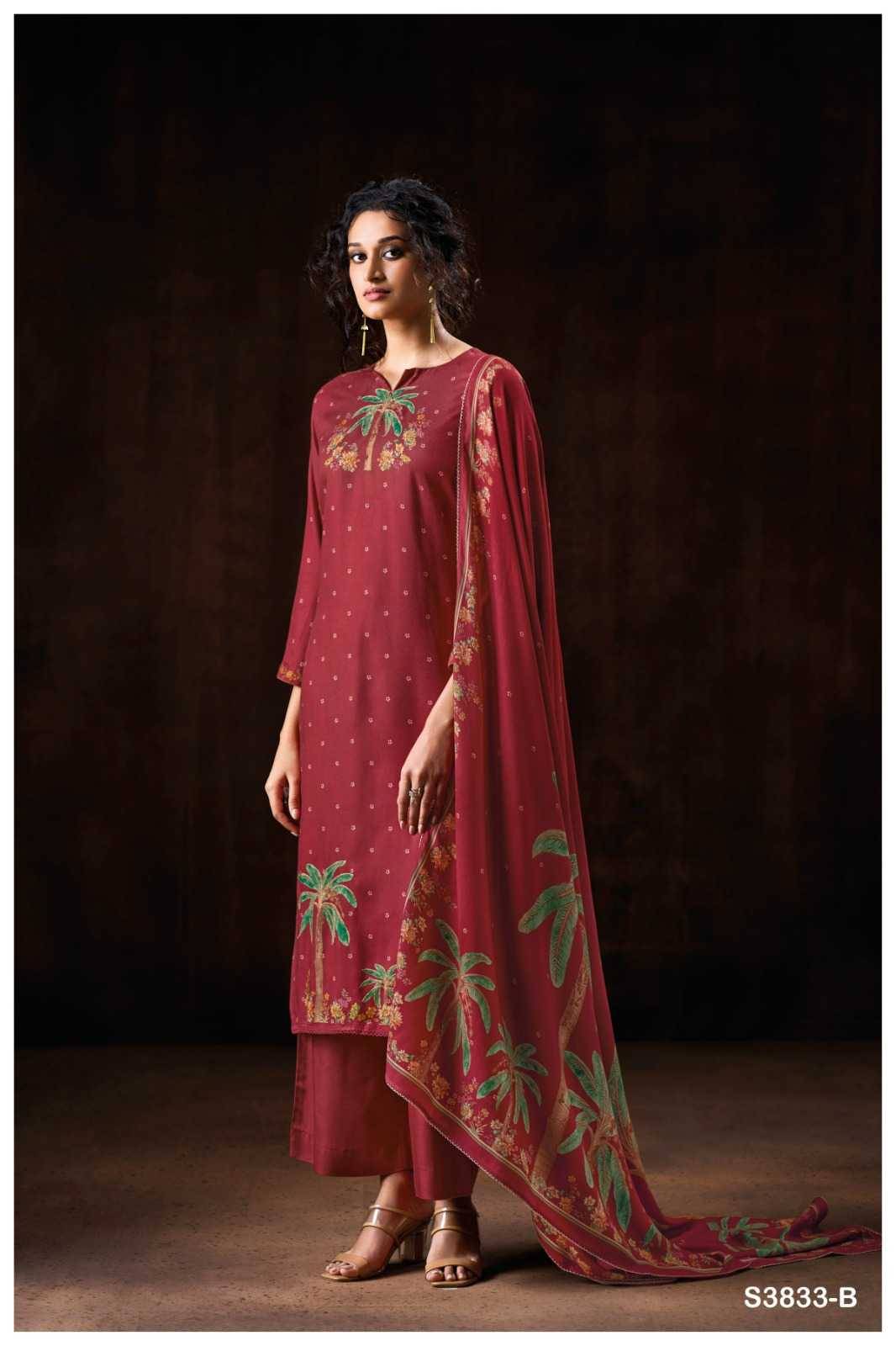 Miraelle-3833 By Ganga Fashion 3833-A To 3833-D Series Beautiful Festive Suits Colorful Stylish Fancy Casual Wear & Ethnic Wear Pure Pashmina Dresses At Wholesale Price