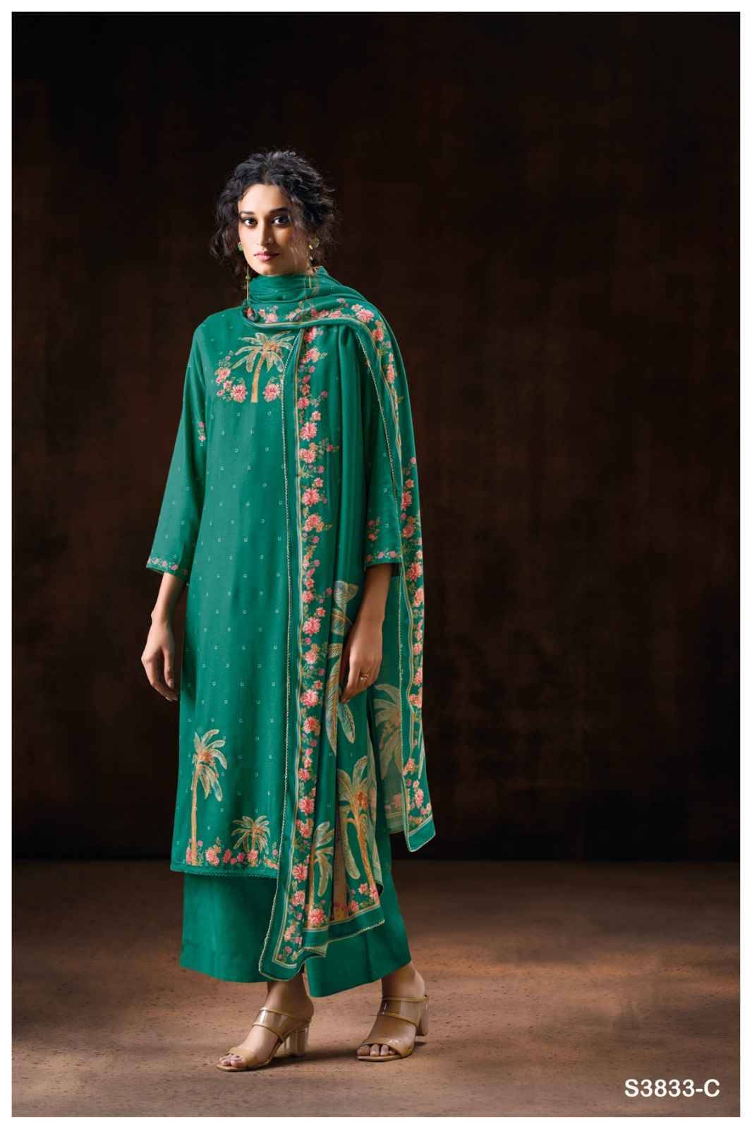 Miraelle-3833 By Ganga Fashion 3833-A To 3833-D Series Beautiful Festive Suits Colorful Stylish Fancy Casual Wear & Ethnic Wear Pure Pashmina Dresses At Wholesale Price