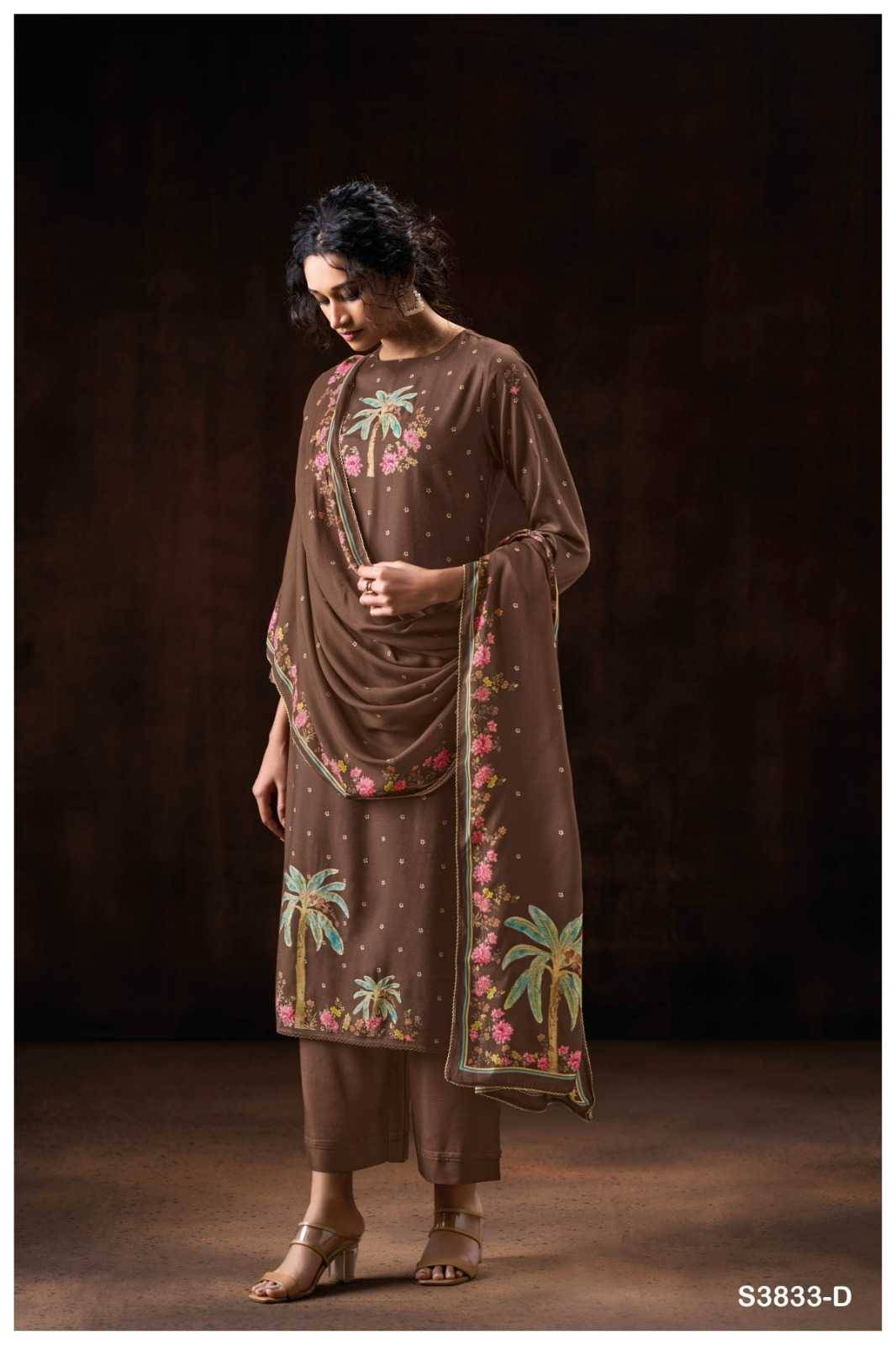 Miraelle-3833 By Ganga Fashion 3833-A To 3833-D Series Beautiful Festive Suits Colorful Stylish Fancy Casual Wear & Ethnic Wear Pure Pashmina Dresses At Wholesale Price