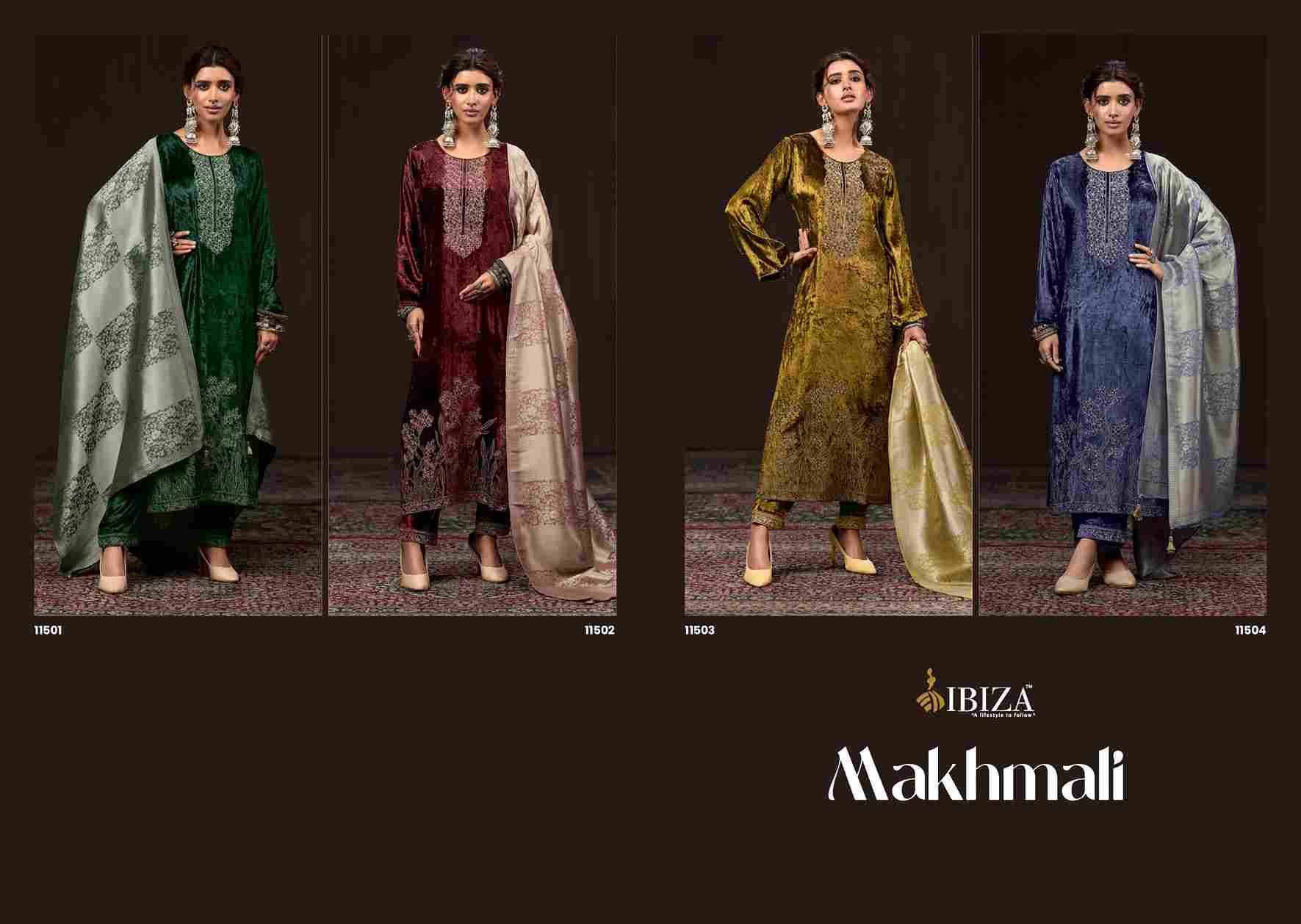 Makhmali By Ibiza 11501 To 11504 Series Beautiful Festive Suits Colorful Stylish Fancy Casual Wear & Ethnic Wear Pure Viscose Velvet Dresses At Wholesale Price