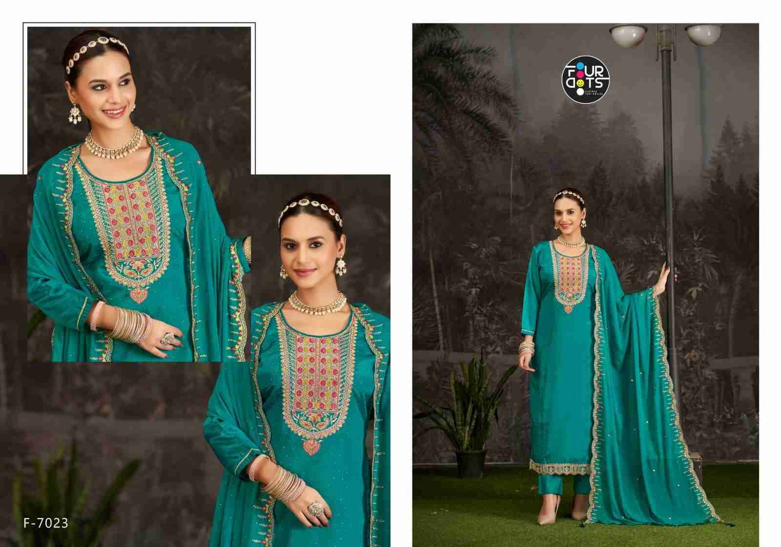Manjali By Four Dots 7021 To 7024 Series Designer Stylish Fancy Colorful Beautiful Party Wear & Ethnic Wear Collection Organza Dresses At Wholesale Price