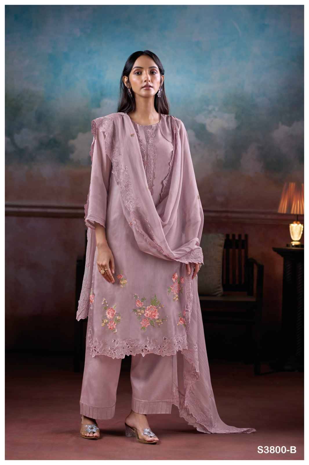 Alzora-3800 By Ganga Fashion 3800-A To 3800-B Series Beautiful Festive Suits Colorful Stylish Fancy Casual Wear & Ethnic Wear Pure Bemberg Silk Dresses At Wholesale Price