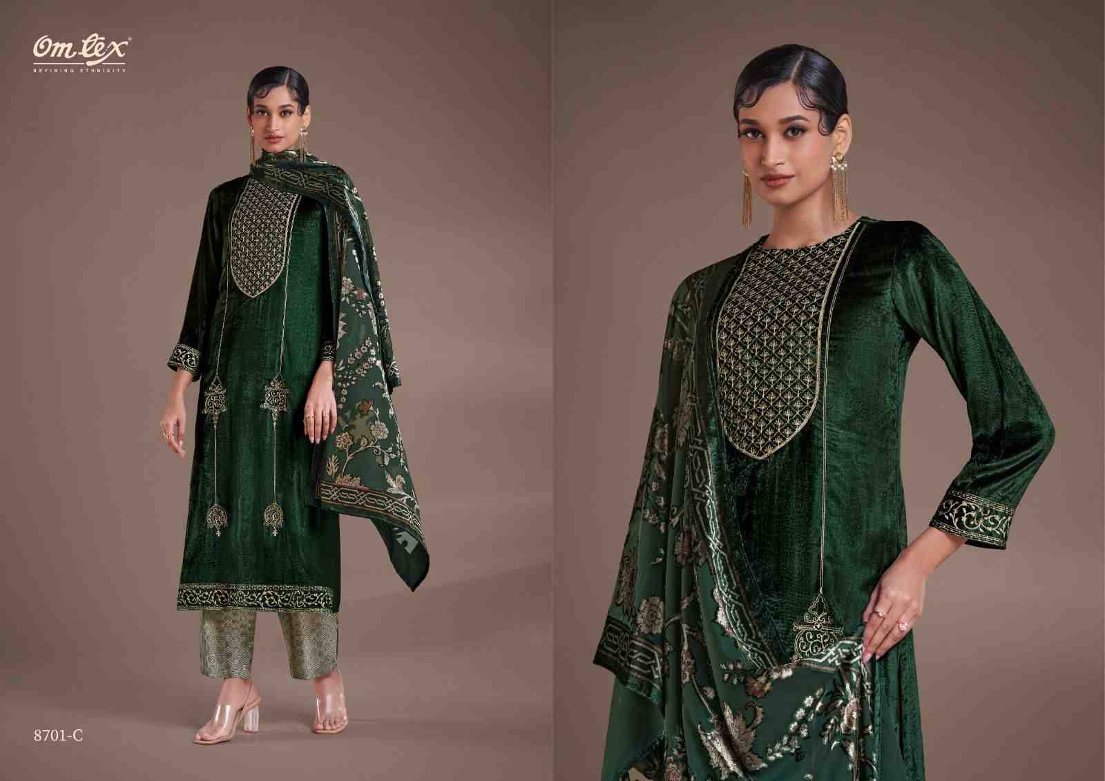 Ritha Vol-24 By Om Tex 8701-A To 8701-D Series Beautiful Festive Suits Colorful Stylish Fancy Casual Wear & Ethnic Wear Viscose Velvet Dresses At Wholesale Price