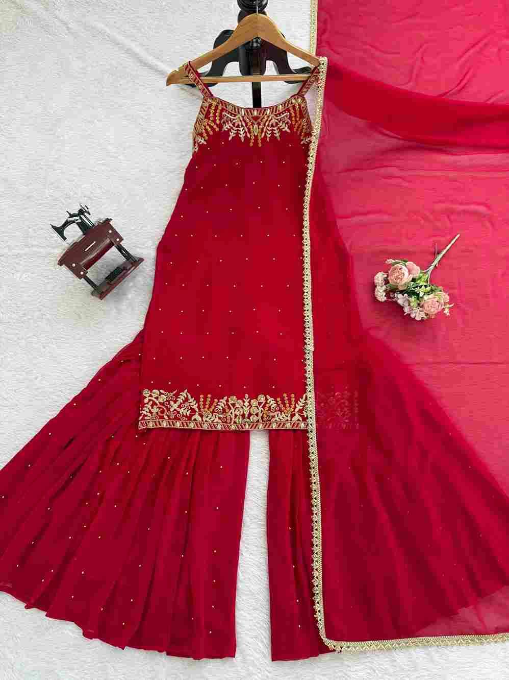 K-1531 By Fashid Wholesale 01 To 09 Series Beautiful Sharara Festive Suits Colorful Stylish Fancy Casual Wear & Ethnic Wear Faux Georgette Dresses At Wholesale Price