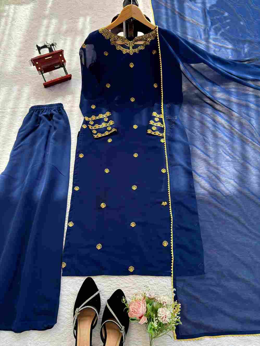 K-1532 By Fashid Wholesale Beautiful Festive Suits Colorful Stylish Fancy Casual Wear & Ethnic Wear Faux Georgette Dresses At Wholesale Price