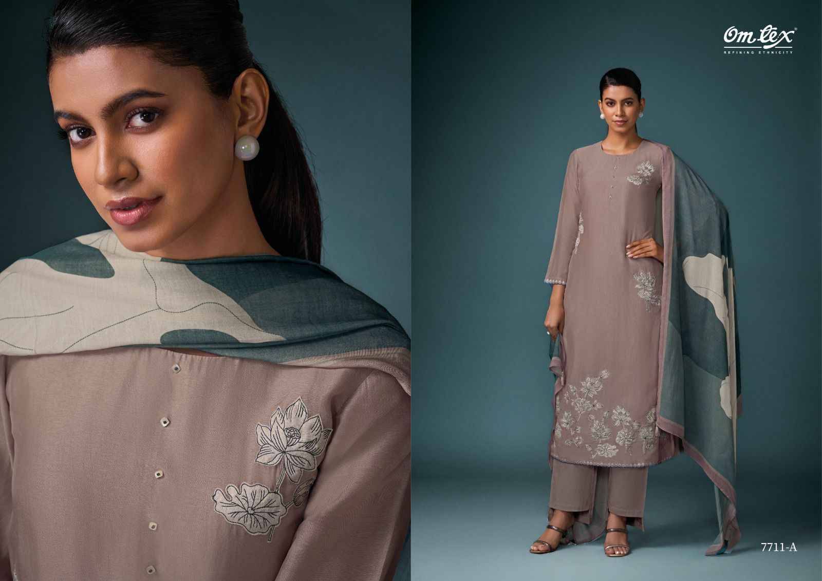 Fashion Icon By Om Tex 7711-A To 7711-D Series Beautiful Festive Suits Colorful Stylish Fancy Casual Wear & Ethnic Wear Silk Dresses At Wholesale Price