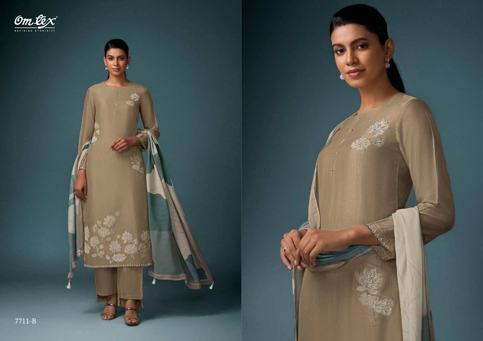 Fashion Icon By Om Tex 7711-A To 7711-D Series Beautiful Festive Suits Colorful Stylish Fancy Casual Wear & Ethnic Wear Silk Dresses At Wholesale Price