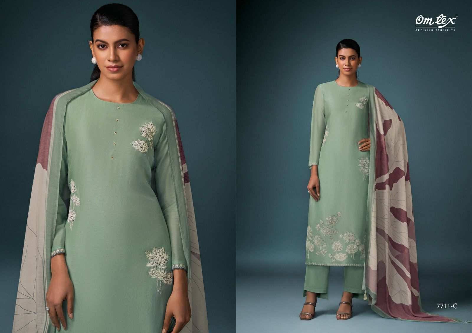 Fashion Icon By Om Tex 7711-A To 7711-D Series Beautiful Festive Suits Colorful Stylish Fancy Casual Wear & Ethnic Wear Silk Dresses At Wholesale Price