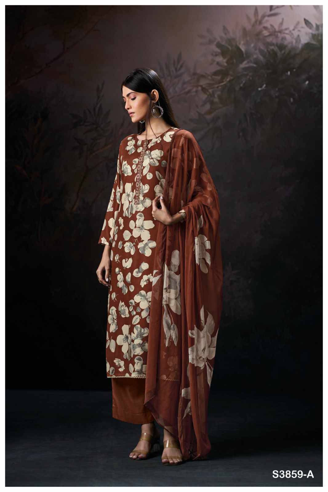 Cassie-3859 By Ganga Fashion 3859-A To 3859-D Series Beautiful Festive Suits Colorful Stylish Fancy Casual Wear & Ethnic Wear Pure Pashmina Dresses At Wholesale Price
