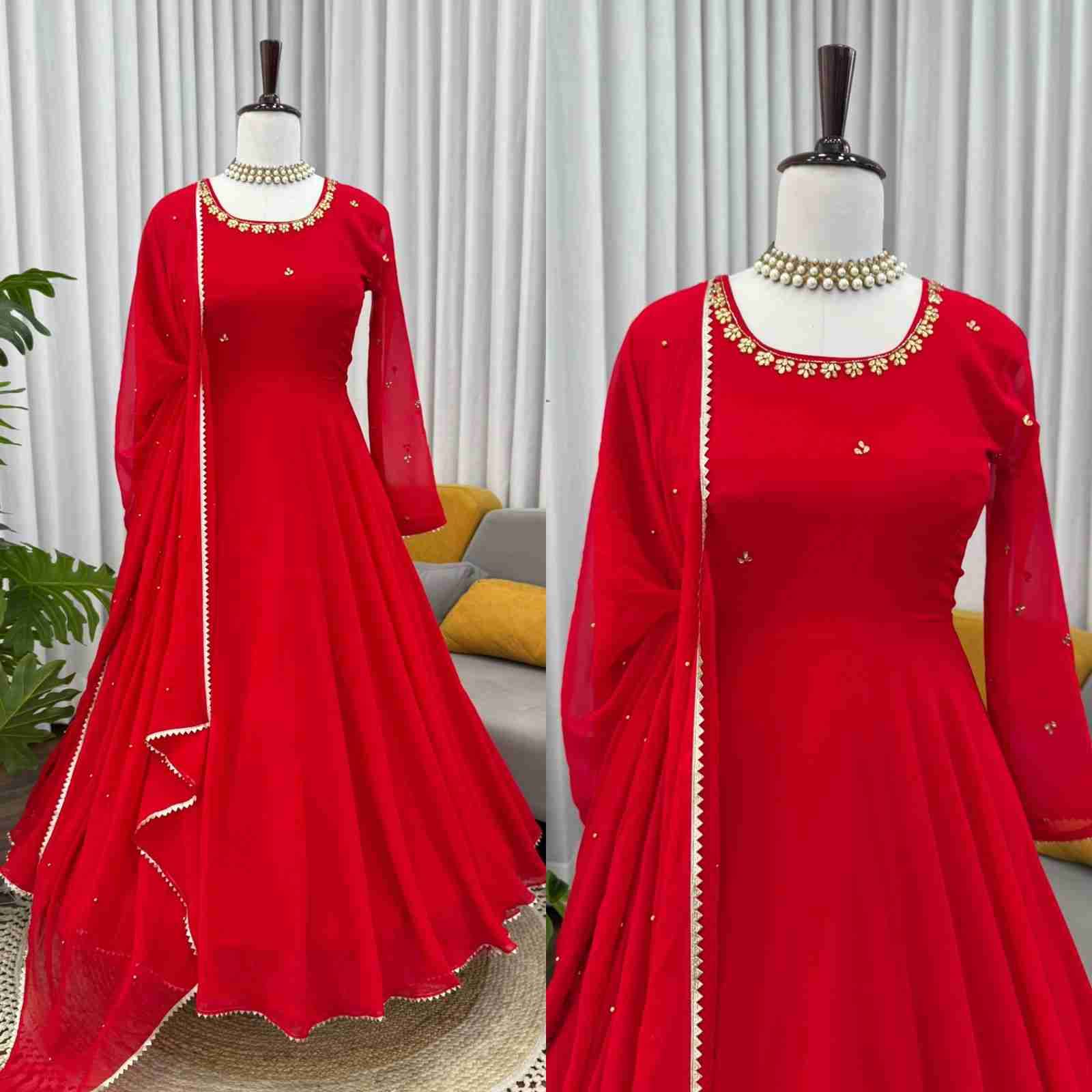 K-1527 By Fashid Wholesale Beautiful Festive Suits Colorful Stylish Fancy Casual Wear & Ethnic Wear Faux Georgette Dresses At Wholesale Price