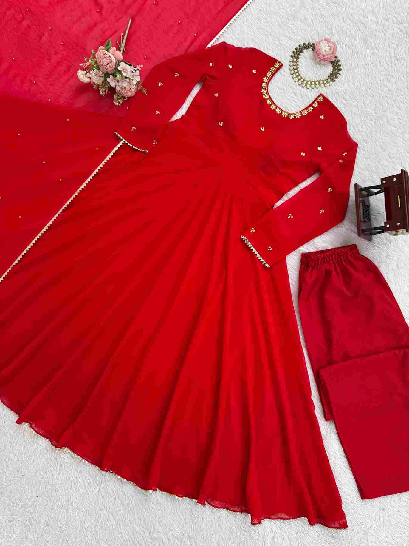 K-1527 By Fashid Wholesale Beautiful Festive Suits Colorful Stylish Fancy Casual Wear & Ethnic Wear Faux Georgette Dresses At Wholesale Price