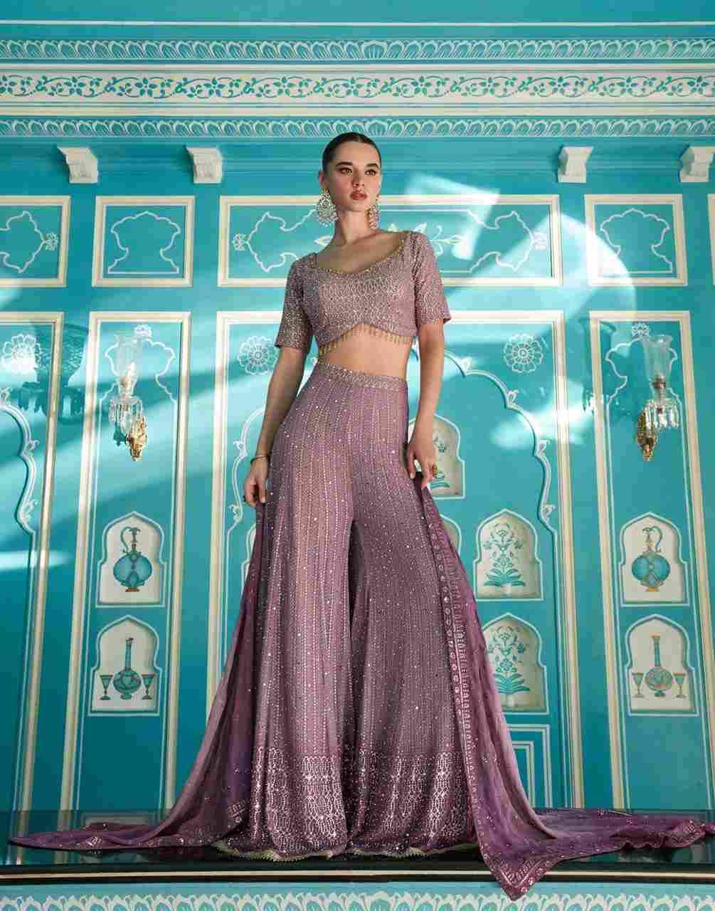 Laskara By Sayuri 5760 To 5764 Series Designer Stylish Fancy Colorful Beautiful Party Wear & Ethnic Wear Collection Georgette Crop Top With Bottom And Dupatta At Wholesale Price