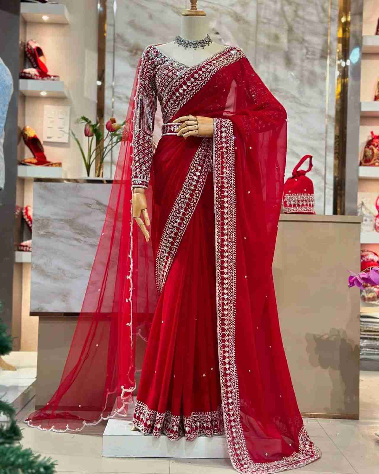 K-606 By Fashid Wholesale Karwa Chauth Special Indian Traditional Wear Collection Beautiful Stylish Fancy Colorful Party Wear & Occasional Wear Tibby Silk Sarees At Wholesale Price