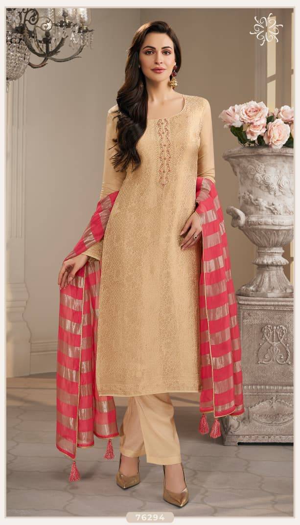 Shirina By Kuleesh 76291 To 76294 Series Designer Festive Suits Collection Beautiful Stylish Fancy Colorful Party Wear & Occasional Wear Simmer Jacquard Dresses At Wholesale Price
