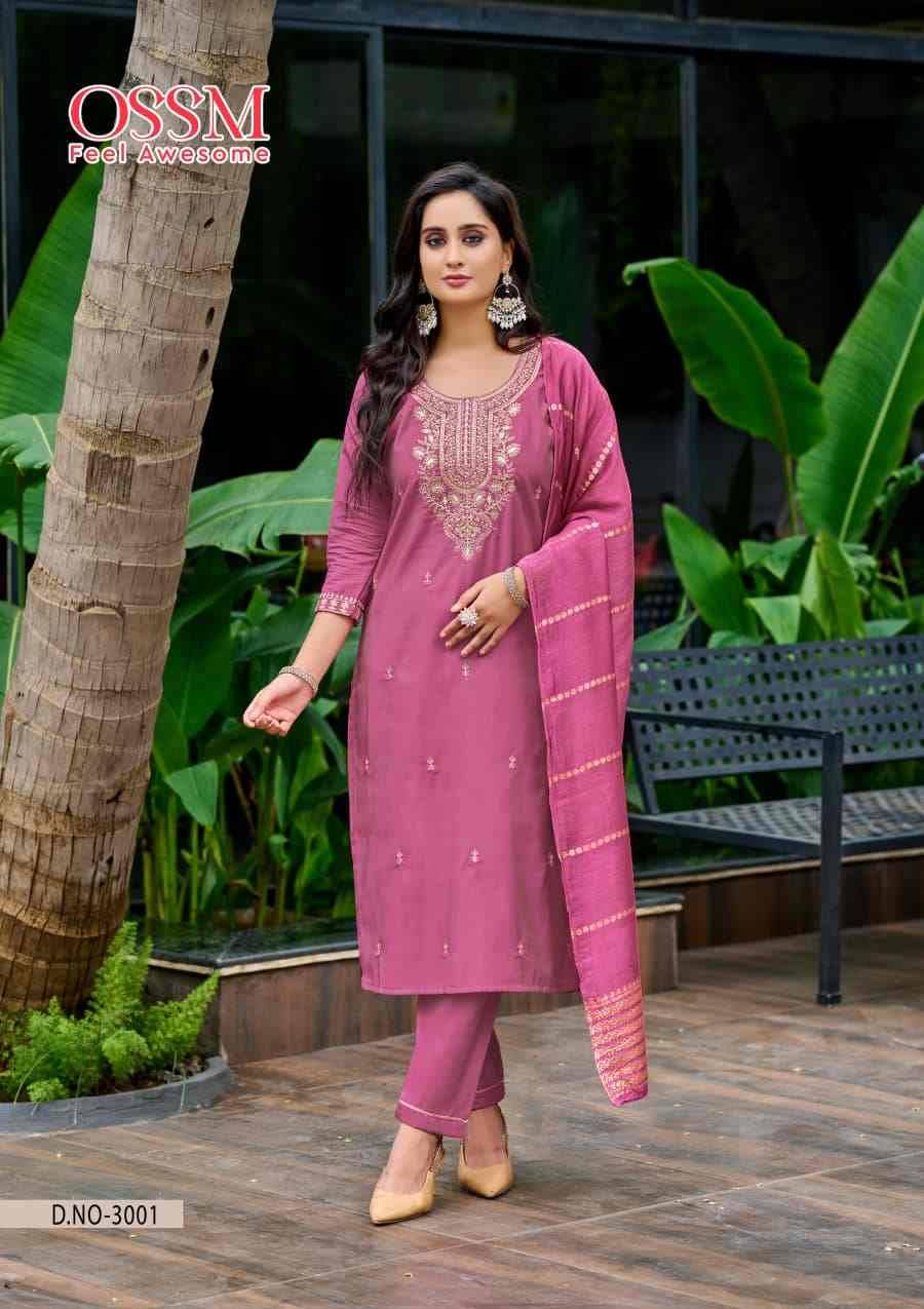 Mishu Vol-3 By Ossm 3001 To 3006 Series Designer Stylish Fancy Colorful Beautiful Party Wear & Ethnic Wear Collection Shimmer Dresses At Wholesale Price