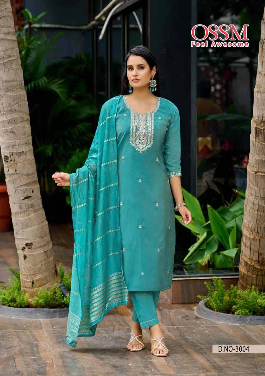 Mishu Vol-3 By Ossm 3001 To 3006 Series Designer Stylish Fancy Colorful Beautiful Party Wear & Ethnic Wear Collection Shimmer Dresses At Wholesale Price