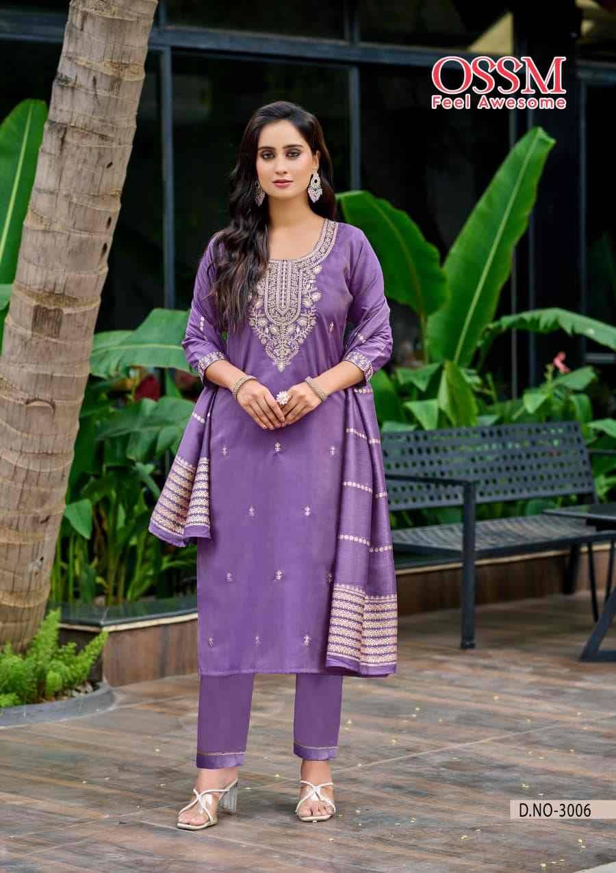 Mishu Vol-3 By Ossm 3001 To 3006 Series Designer Stylish Fancy Colorful Beautiful Party Wear & Ethnic Wear Collection Shimmer Dresses At Wholesale Price