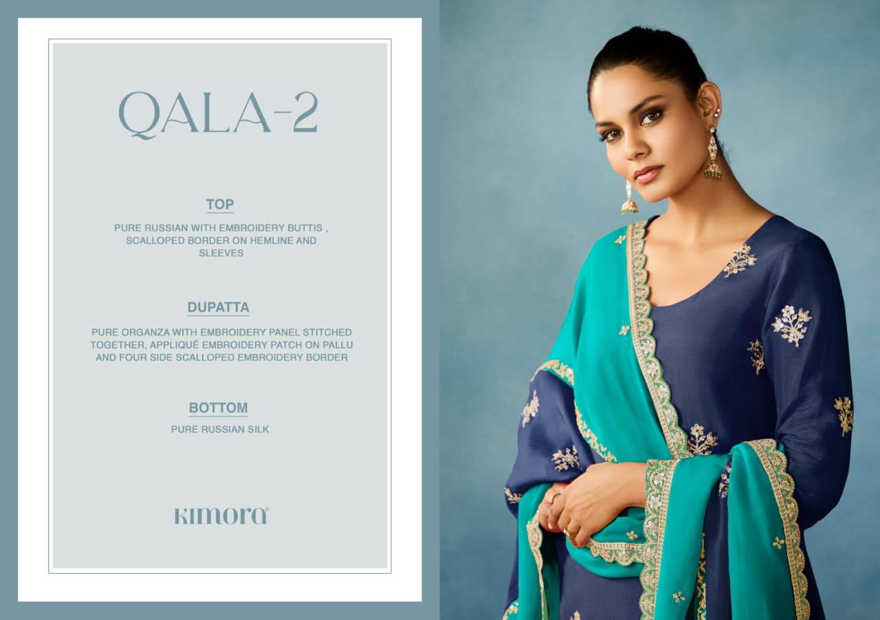 Qala Vol-2 By Kimora Fashion 2261 To 2264 Series Designer Festive Suits Collection Beautiful Stylish Fancy Colorful Party Wear & Occasional Wear Pure Russian Dresses At Wholesale Price
