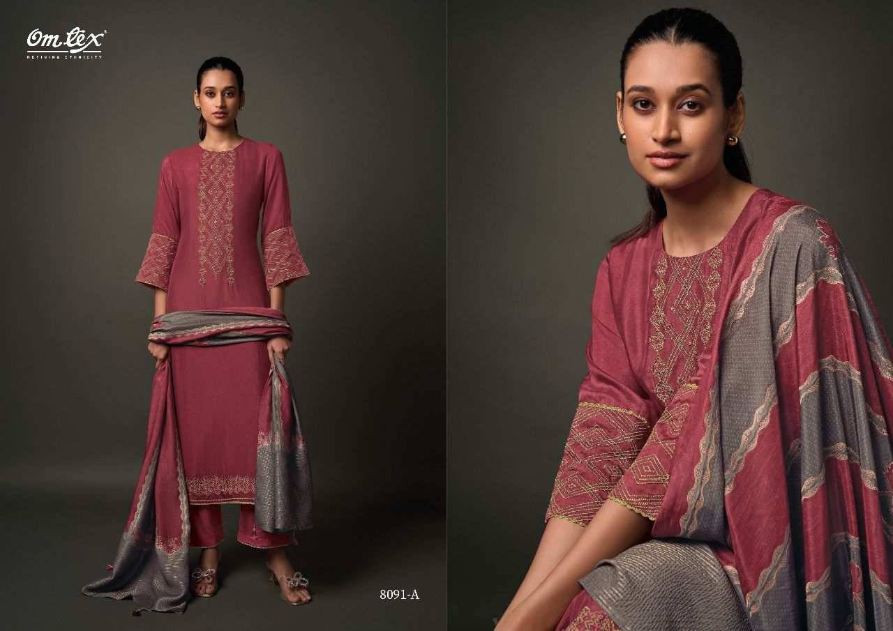 Jinisha By Om Tex 8091-A To 8091-D Series Beautiful Festive Suits Colorful Stylish Fancy Casual Wear & Ethnic Wear Silk Dresses At Wholesale Price