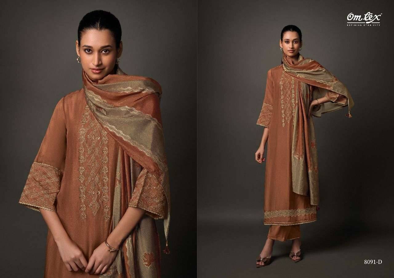 Jinisha By Om Tex 8091-A To 8091-D Series Beautiful Festive Suits Colorful Stylish Fancy Casual Wear & Ethnic Wear Silk Dresses At Wholesale Price