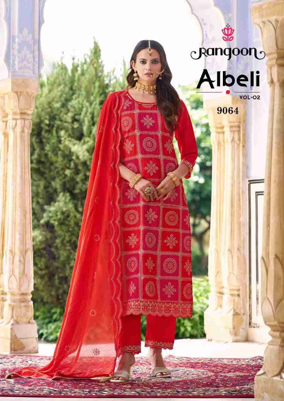 Albeli Vol-2 By Rangoon 9061 To 9064 Series Beautiful Stylish Festive Suits Fancy Colorful Casual Wear & Ethnic Wear & Ready To Wear Silk Dresses At Wholesale Price