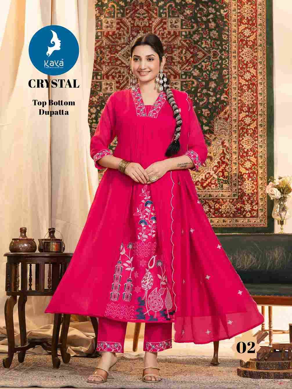 Crystal By Kaya 01 To 06 Series Designer Festive Suits Beautiful Stylish Fancy Colorful Party Wear & Occasional Wear Chanderi Dresses At Wholesale Price