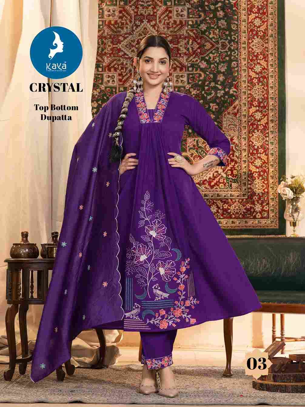 Crystal By Kaya 01 To 06 Series Designer Festive Suits Beautiful Stylish Fancy Colorful Party Wear & Occasional Wear Chanderi Dresses At Wholesale Price