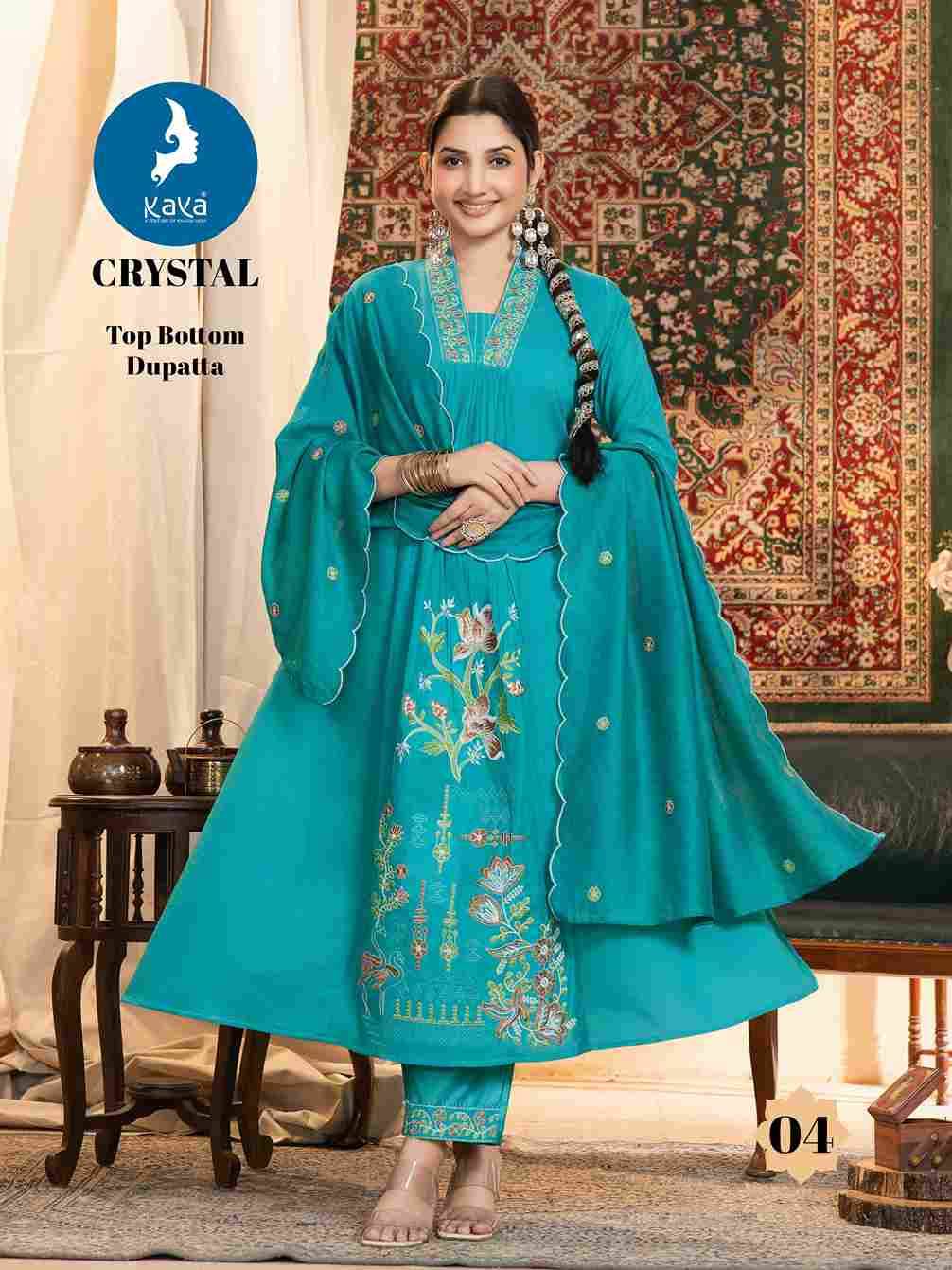 Crystal By Kaya 01 To 06 Series Designer Festive Suits Beautiful Stylish Fancy Colorful Party Wear & Occasional Wear Chanderi Dresses At Wholesale Price