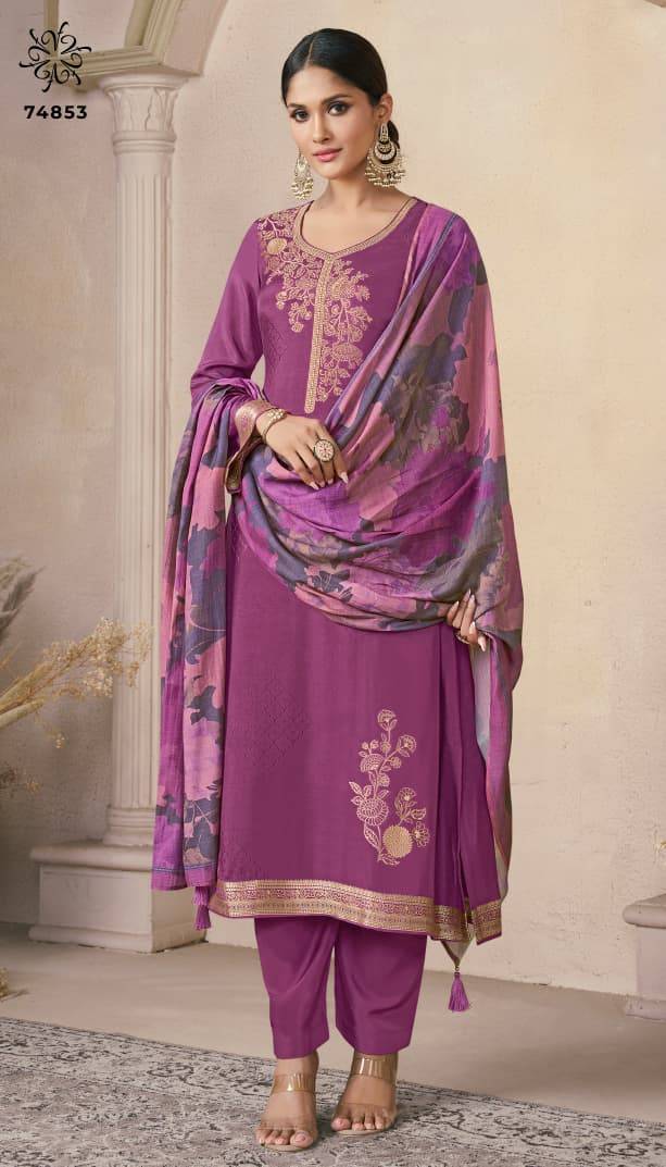 Navya Vol-5 By Kuleesh 74851 To 74854 Series Designer Festive Suits Collection Beautiful Stylish Fancy Colorful Party Wear & Occasional Wear Muslin Dresses At Wholesale Price